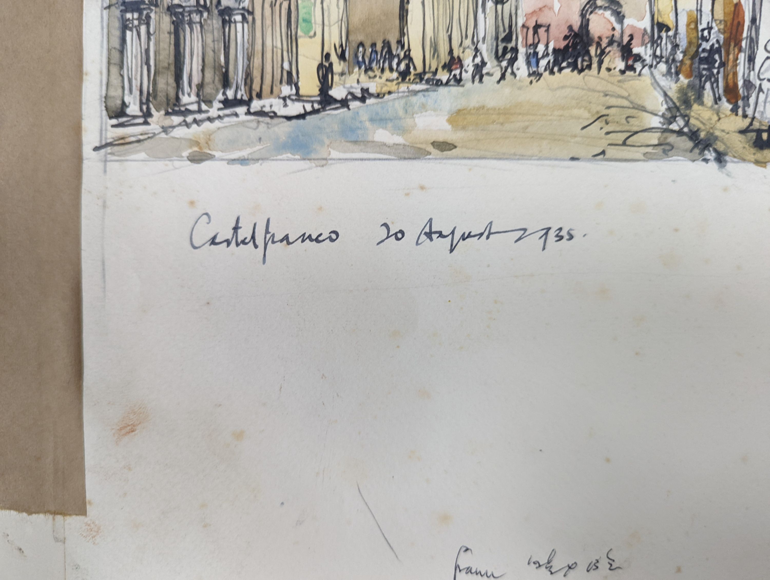 Lord Methuen RA, (1886-1974), watercolour, 'Castelfranco, Veneto', signed and dated August '35, 17 x 20cm. unframed.